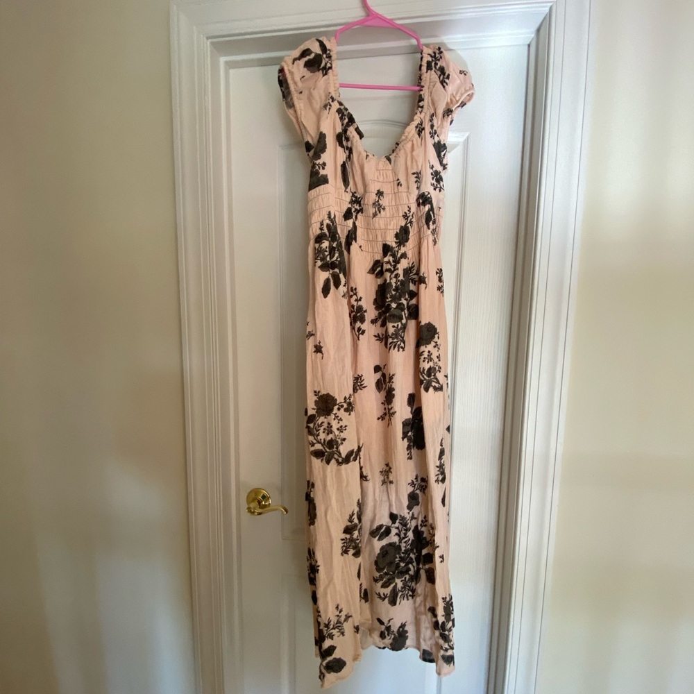 Free People Blush Pink Floral Backless Maxi Dress